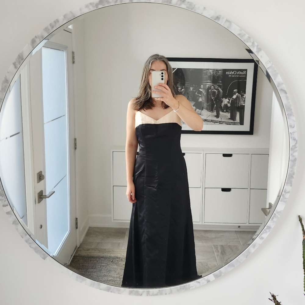 Dave & Johnny Strapless Black Gown